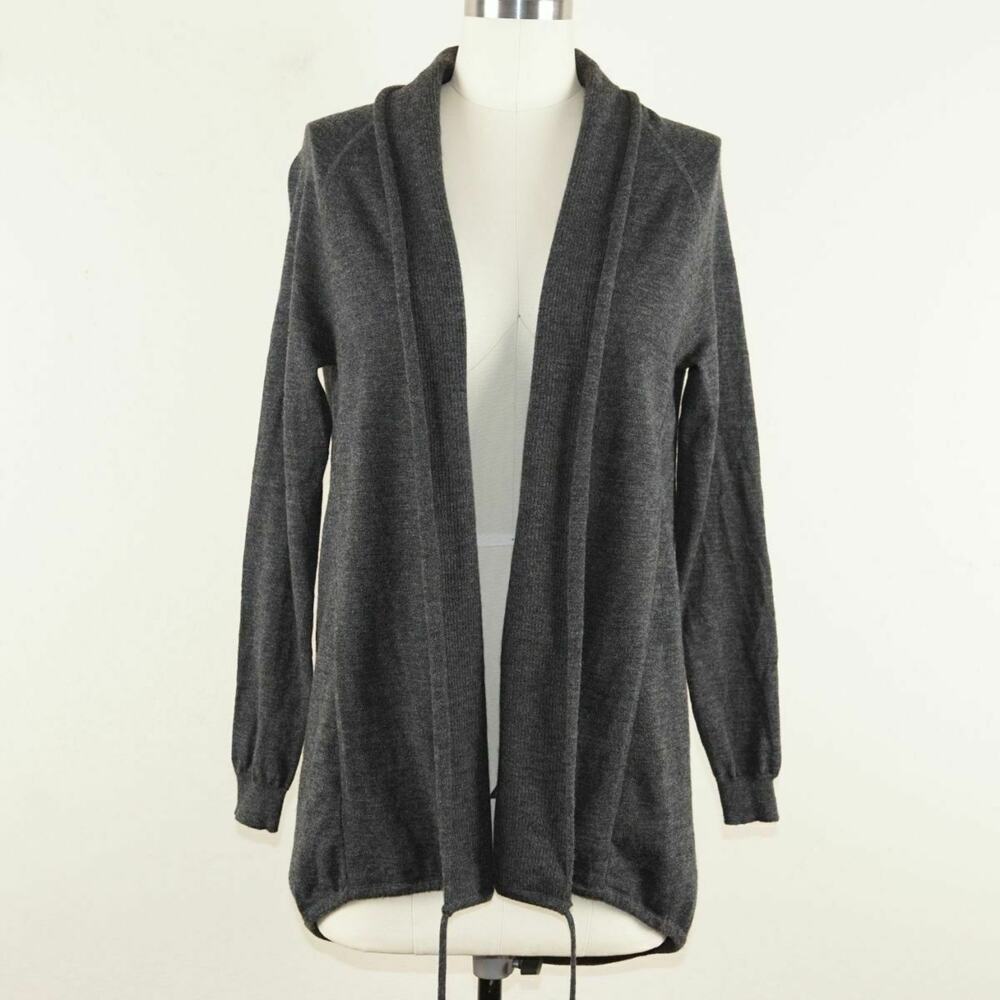 Theory Lorimar Noble Sweater Gray Wool Cardigan Open Front Womens P / 0 - 00